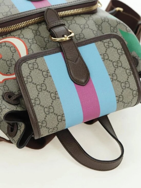 GUCCI GG Supreme Interlocking Backpack PVC Beige Gold 674147 Auth YKZ1279M main image 14